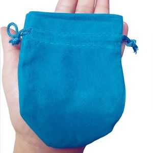 10 Velvet Jewelry Bags  Turquoise Drawstring Tie Jewelry POUCH Duster BAG